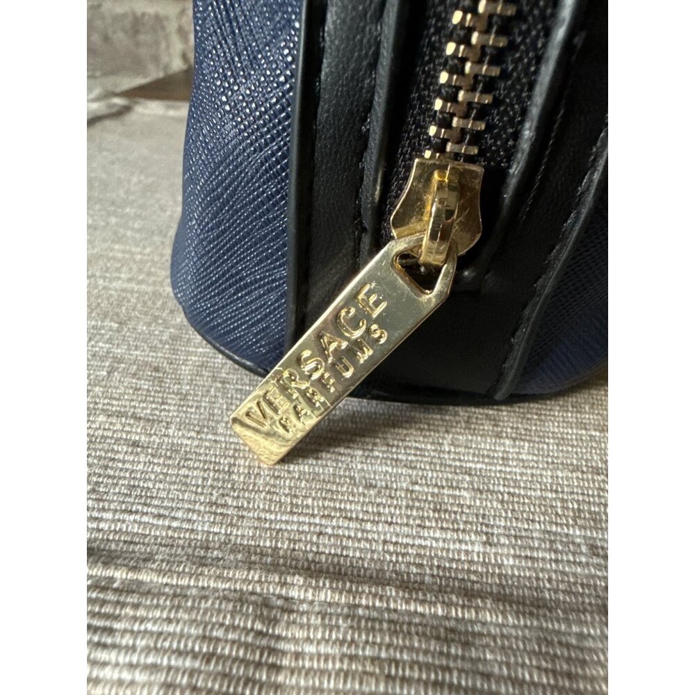 Versace Parfums Blue & Black Toiletry Bag Empty Travel Cosmetic Case - Picture 8 of 16